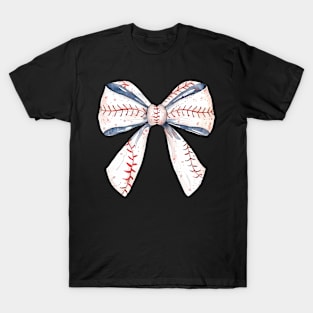 Baseball Mom Coquette Bow Mothers Day Baseball Mama T-Shirt